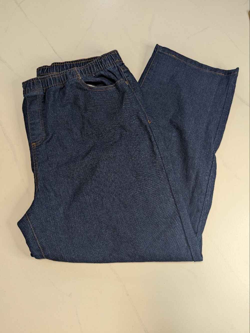 Jeno Neuman Blue Denim Pull On Pants Women's Size 18 Elastic Waist Comfort